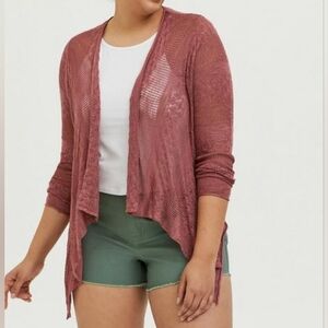Torrid Slub Cardigan Drape Front Sweater - Size 3X